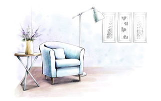 手繪插畫中的家居之美 從線稿到彩繪的室內設計探索